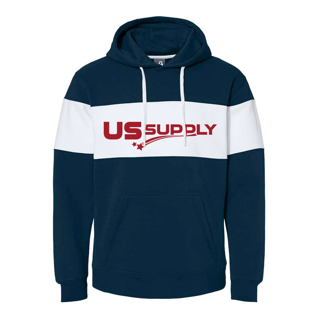 US Supply Hoodie with Large White Stripe